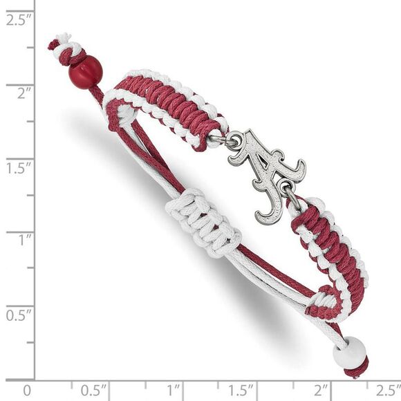 Stainless Steel U. of Alabama Adjustable Nylon Cord Bracelet, 9 Inch - Picture 2 of 3